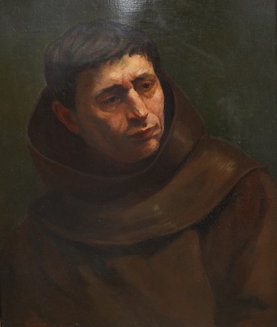 Frank E. Beresford (1881-1967), oil on canvas, Portrait of a monk, signed and dated '06, 59 x 49cm. Condition - fair to good